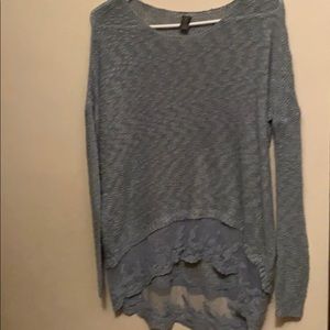 Grey Fun high low Sweater Top